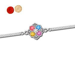 Silver Coated Rakhi - SIL-6270A-CODE-132 - (Single Rakhi)